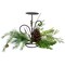 Northlight 10" Green Artificial Sprigs and Pine Cone Christmas Candle Holder